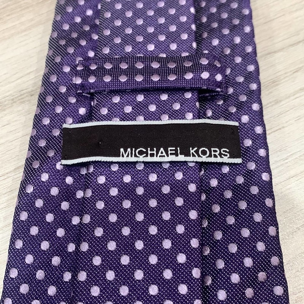 Michael Kors Purple Polka Dot Necktie - Picture 4 of 5